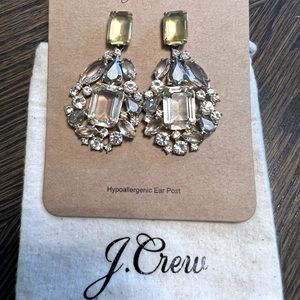 J.Crew Cluster Drop Stone Earrings
